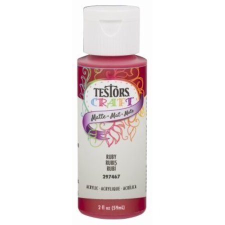 TESTORS 2OZ RUBY MatteAcr Paint 297467